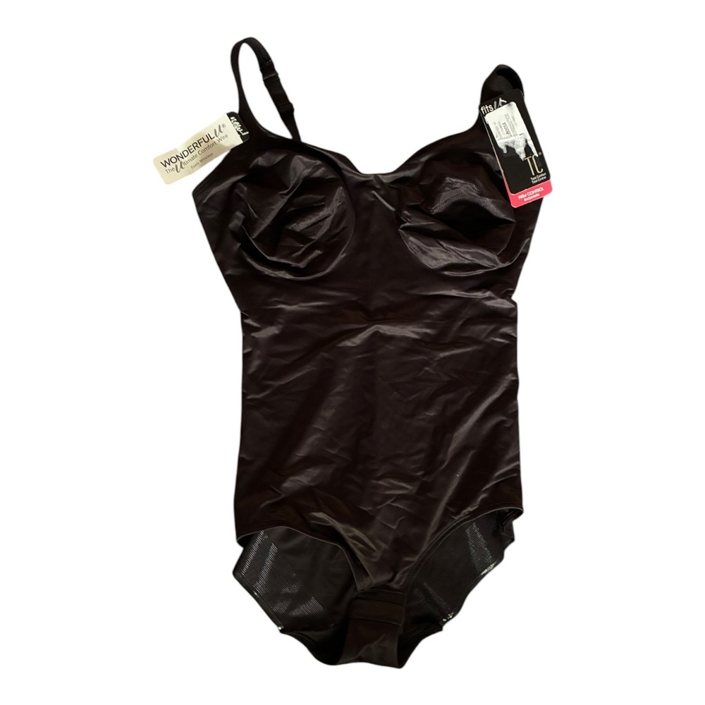TC Fine Intimates Wonderful U Bodybriefer 36D Black Firm Control Shapewear